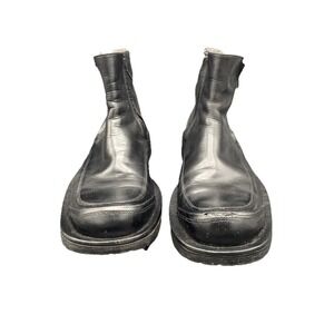 Rodolfo Zengarini Mens Black  Leather Zip Up Boots